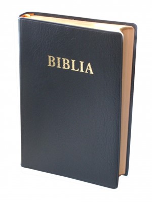 Biblia - format mediu, copertă vinilin, margini aurii, cuvintele Domnului în roşu