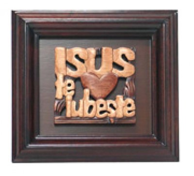 Isus te iubeşte - tablou mahon