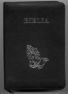 Biblia - format mediu, coperta piele, cu fermoar, aurita, cuvintele Domnului Isus în roşu