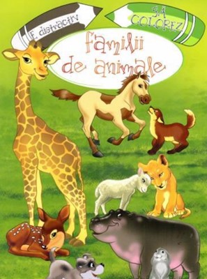 E distractiv să colorez familii de animale