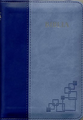 Biblia format mic, cu index, fermoar, margini argintii cuv. Dl Isus in rosu, albastru