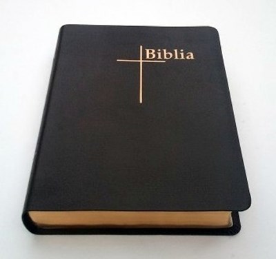 Biblia de studiu Thompson, medie - piele, negru, fara fermoar, margini aurii, index