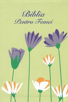 BIBLIA PENTRU FEMEI VERDE CU FLORI MOV