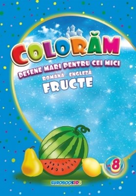 Carte de colorat B5 - Colorăm fructe Ro-Engl