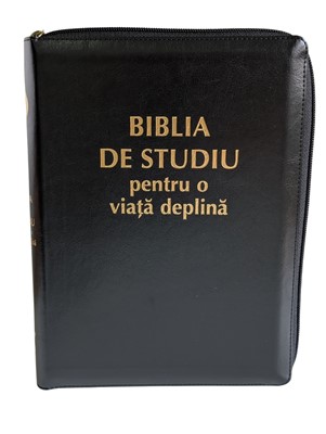 Biblia de studiu pentru o viata deplina cu FERMOAR - NEGRU