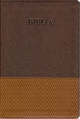 Biblia, format mediu, aurie, index, maro, embosata