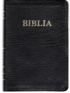 Biblia - format mic, de lux, fără fermoar, neagra, cuvintele Domnului Isus cu rosu (Piele)