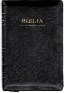 Biblia - format mare, de lux, cu explicaţii si concordanţă, fermoar, index, margini aurii (Piele)