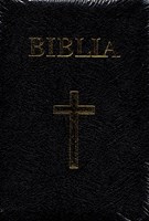 Biblia medie, copertă piele, neagră, margini aurii