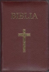 Biblia - mică, bordeaux, copertă piele, aurită, index, cu fermoar