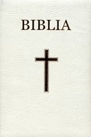 Biblia - medie 2, coperta piele, aurita, index, alba