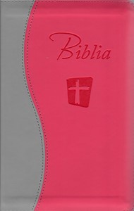 Biblia NTR roz cu gri cu fermoar