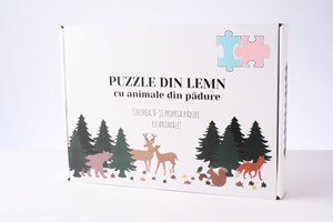 Puzzle din lemn cu animale din pădure