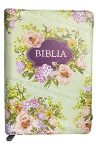 Biblie model floral verde deschis