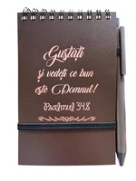 Carnetel cu pix - coffee colour