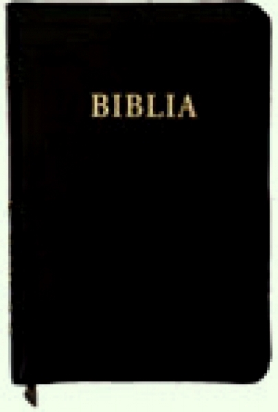 Biblia format mediu, coperta piele, cu fermoar