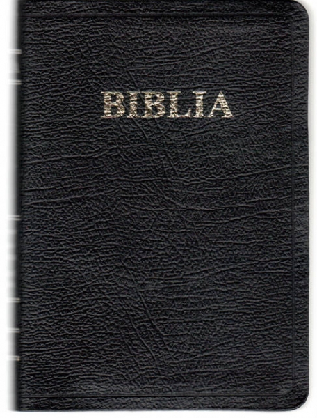 Biblia - format mic, de lux, fără fermoar, neagra, cuvintele Domnului Isus cu rosu