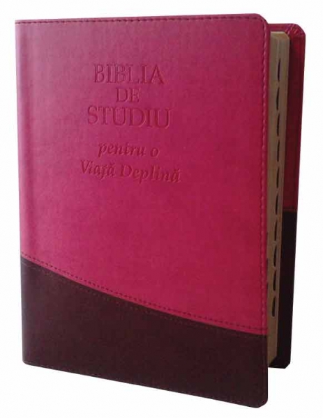 Biblia de studiu pentru o viaţă deplină. Ediţie de lux, roz/maro