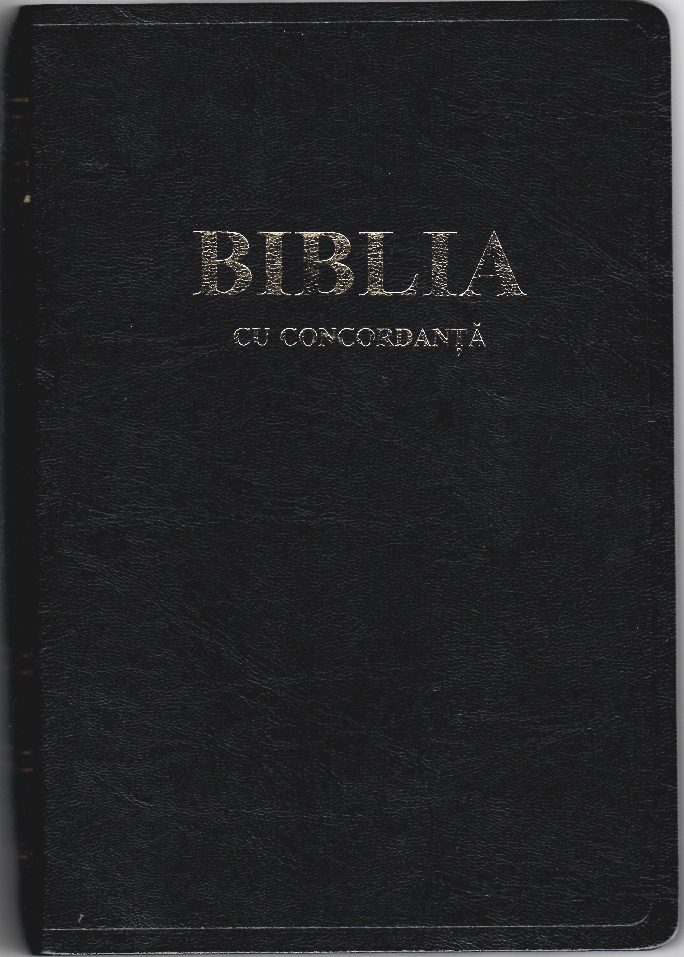 Biblia - cu concordanta, format foarte mare, coperta piele, aurită, index, cuv. d-lui Isus în roşu