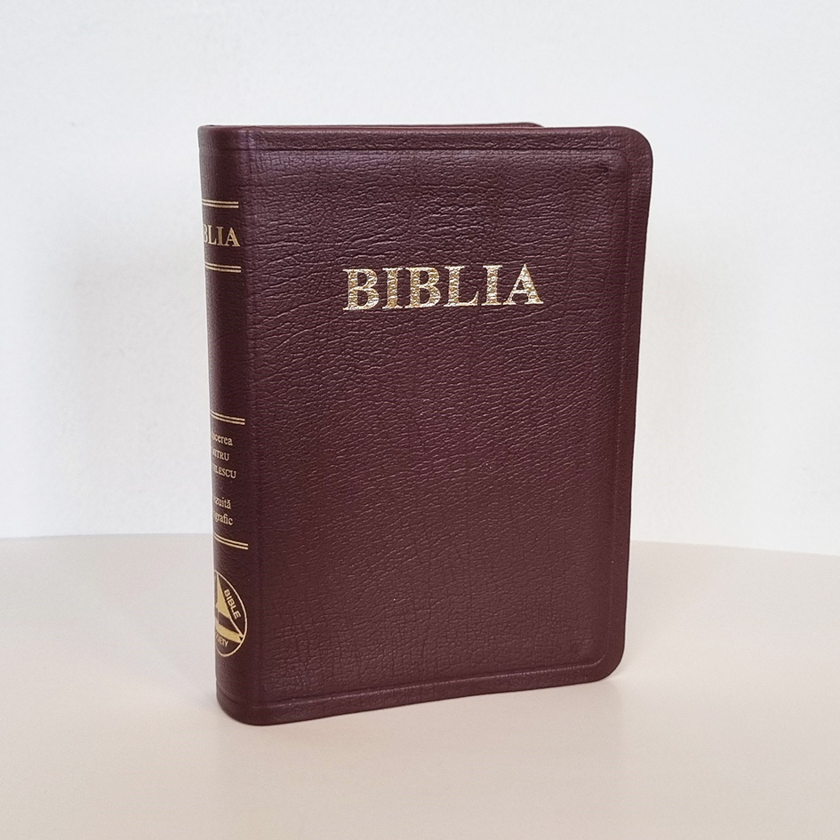 Biblia - mică, copertă piele, aurită, index, bordeaux