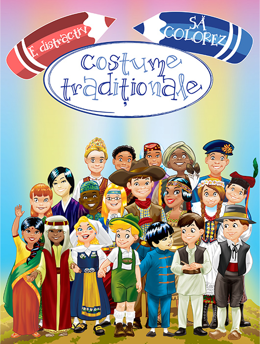 E distractiv sa colorezi Costume traditionale