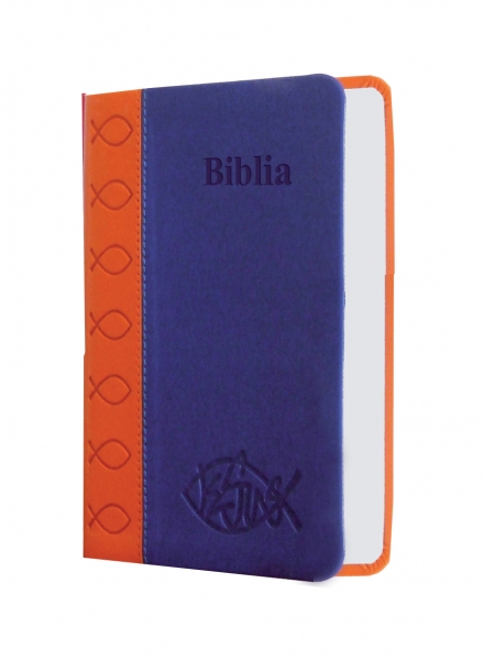 Biblia de buzunar portocaliu & albastru