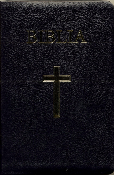Biblia - medie 2, coperta piele, aurita, index, neagra