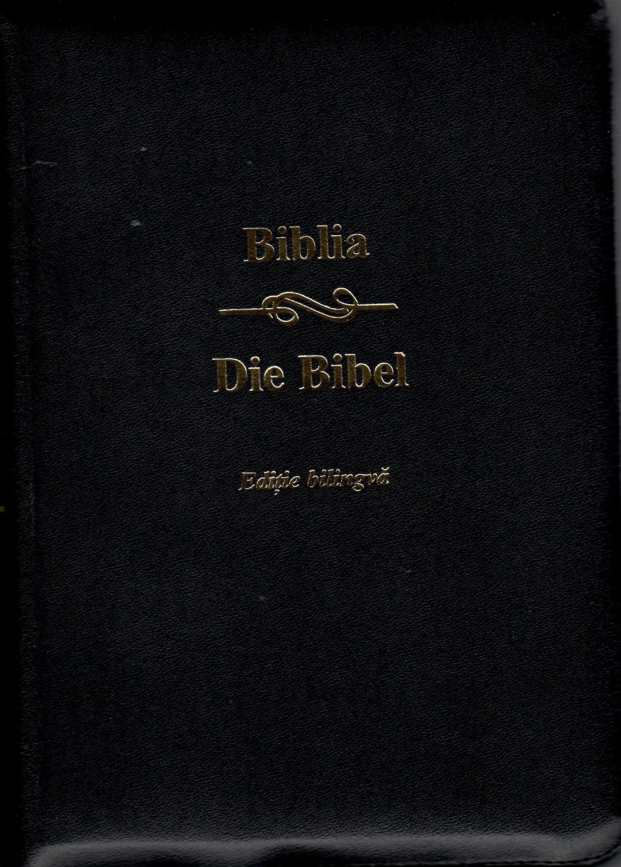 Biblia bilingvă română - germană, coperta piele