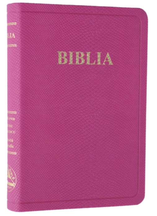 Biblia, format mediu, imitație de piele, roz, fără index