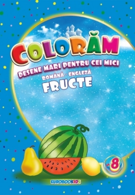 Carte de colorat B5 - Colorăm fructe Ro-Engl