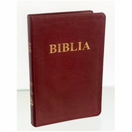 Biblie mare, margini aurii, fara index, coperta visiniu