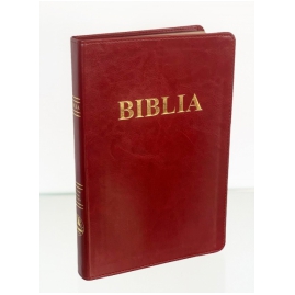 Biblie mare, margini aurii, fara index, coperta rosu