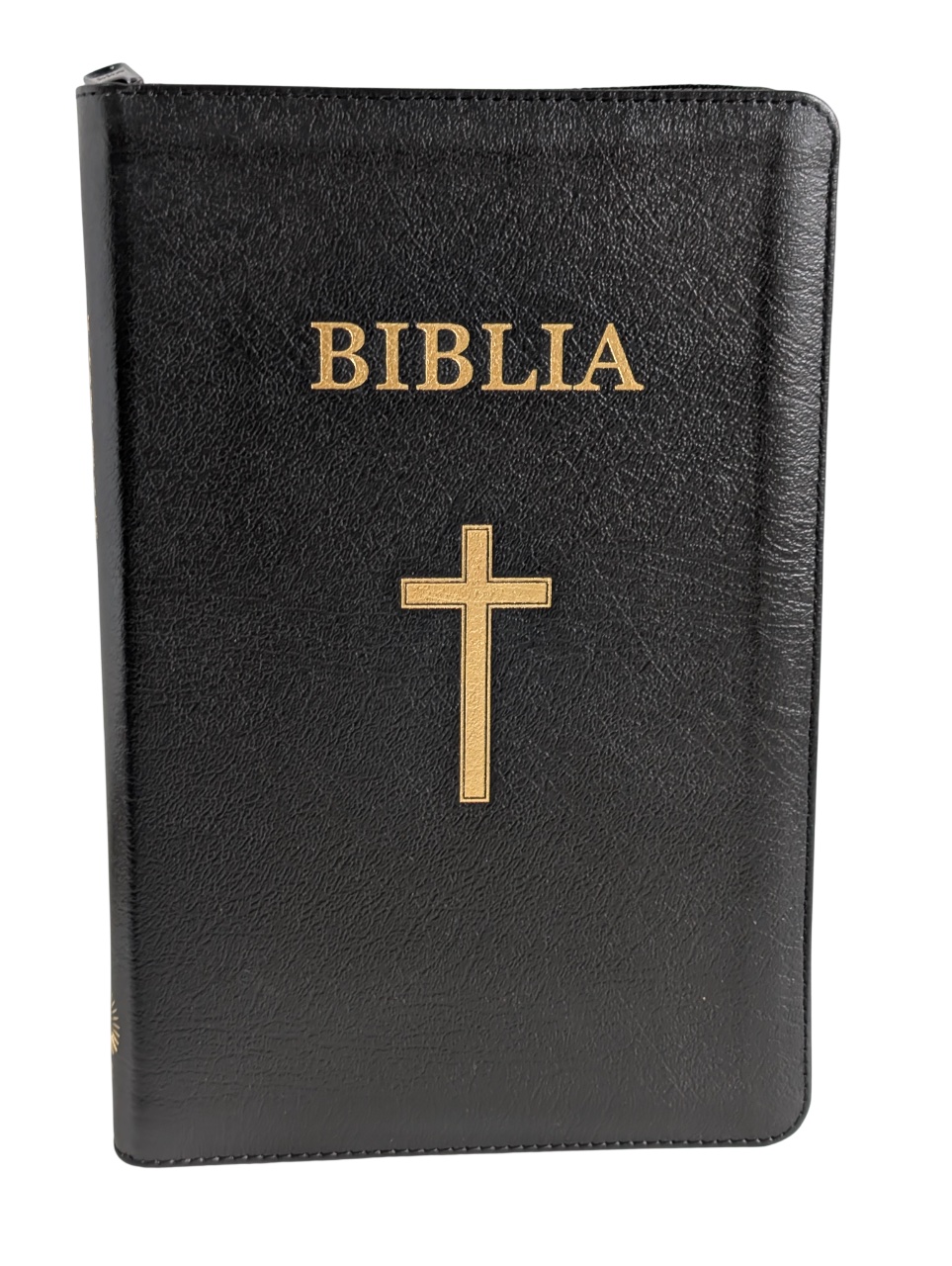 Biblie MARE, cu fermoar, index, cuvinte in rosu, PIELE, NEGRU