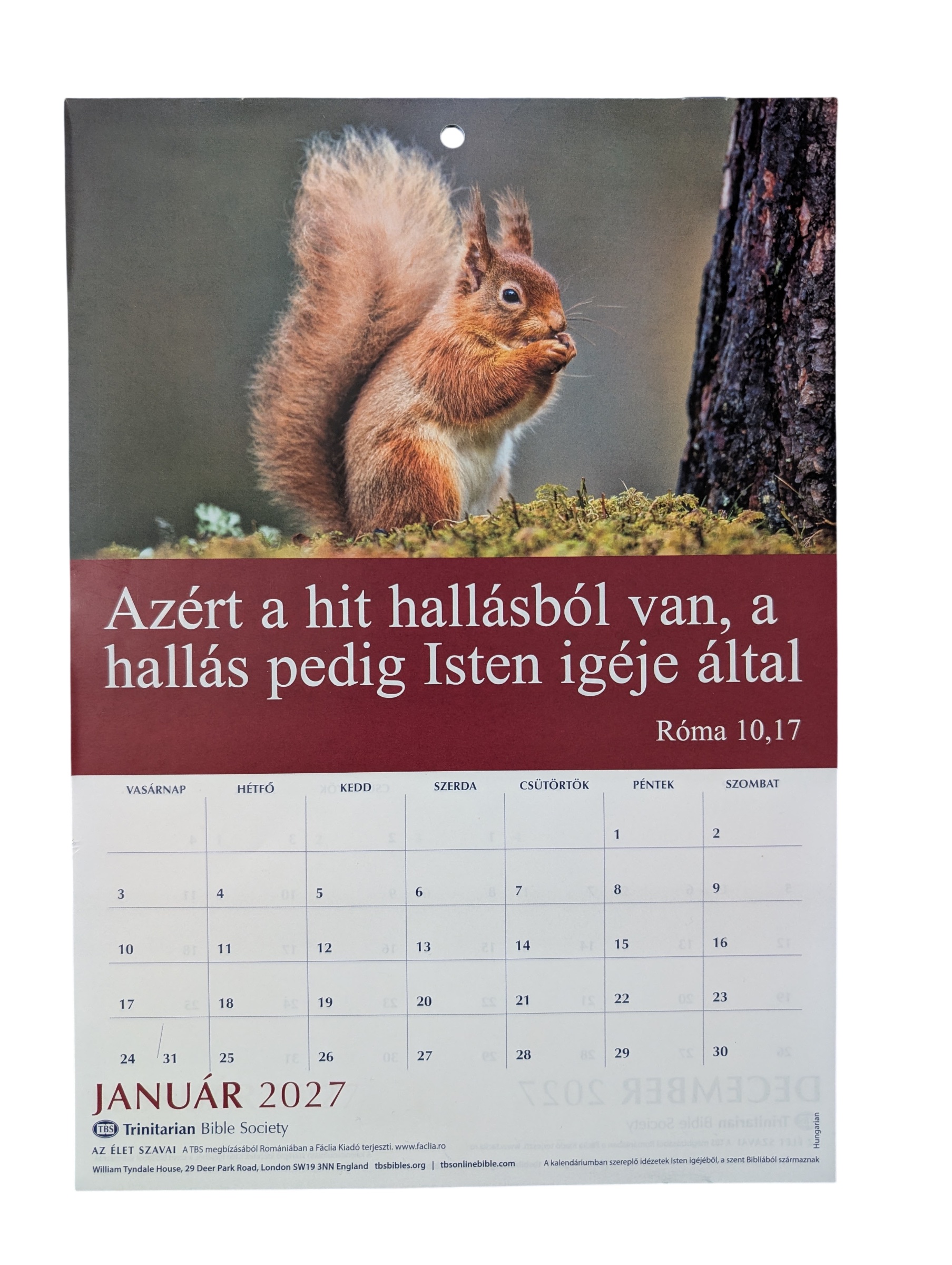 Calendar A4 FCL 2027 - limba Maghiara